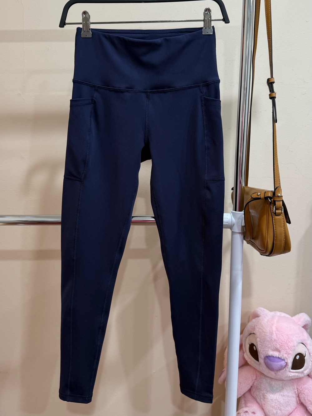 Daisy Fuentes Fit Navy High Rise Pocket Leggings Size S
